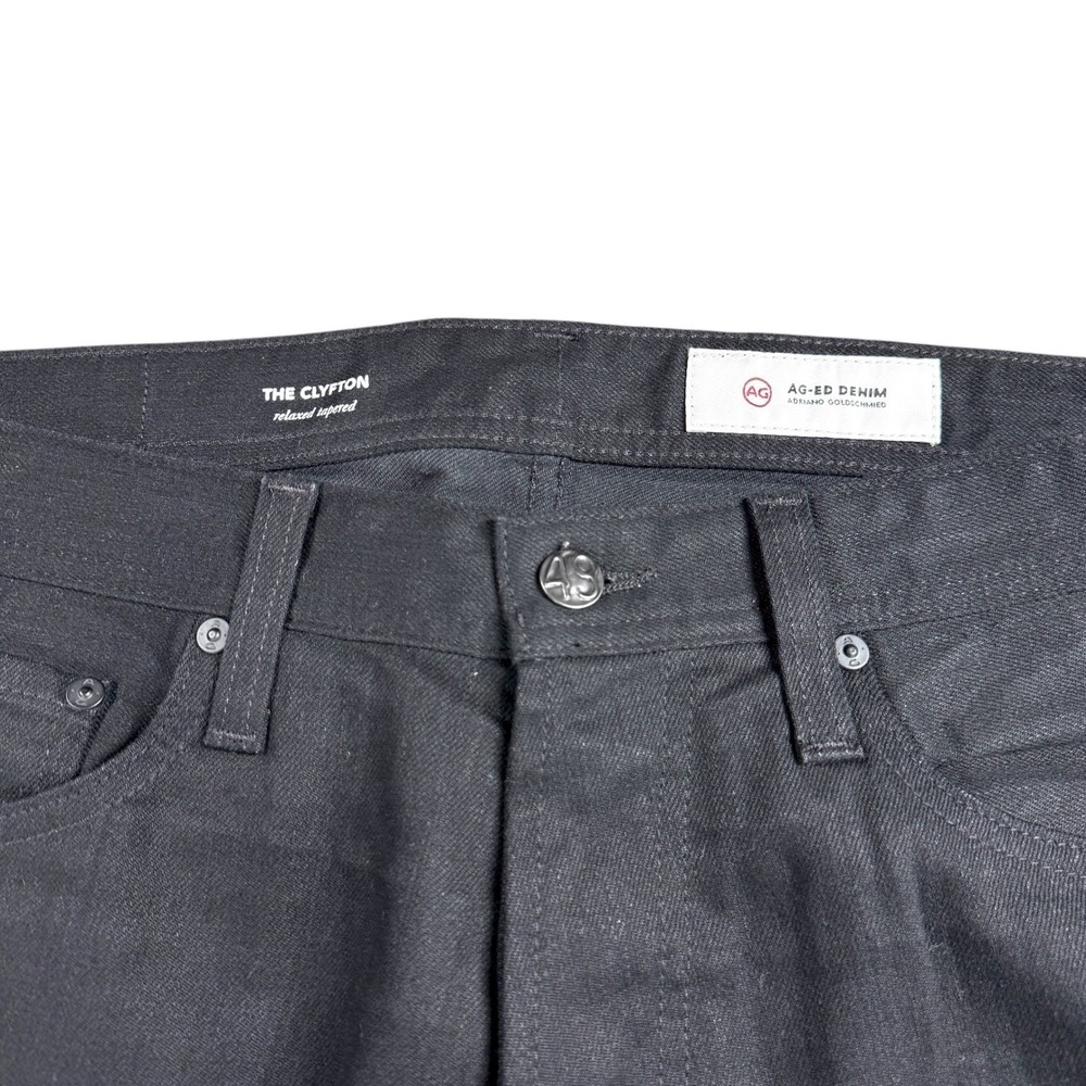 AG Adriano Goldschmied The Clyfton Relaxed Straight Jeans Mens 32x33 Black - Picture 7 of 13